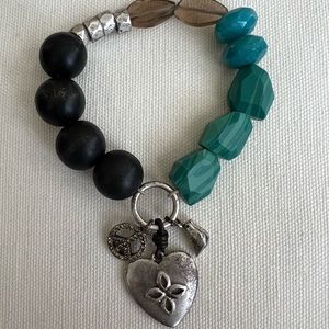 EUC- Fossil Stretch Bracelet with Charms